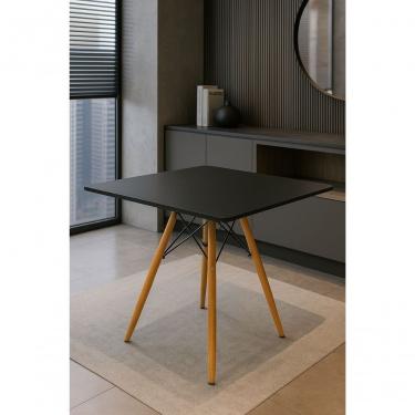 Imagem de Mesa Jantar Sala Cozinha Eiffel Eames Elegante 90cm Quadrada Canto Arredondado Moderno Cor Preto