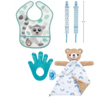 Imagem de Kit da Buba Naninha Ursinho Babador Com Bolso Predendor E Mordedor