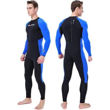 Imagem de Homens Lycra Wetsuit Surf Natação Mergulho Terno Triathlon Wet Suit Para Água Fria Mergulho Snorkeling, Black+Blue, 3XL