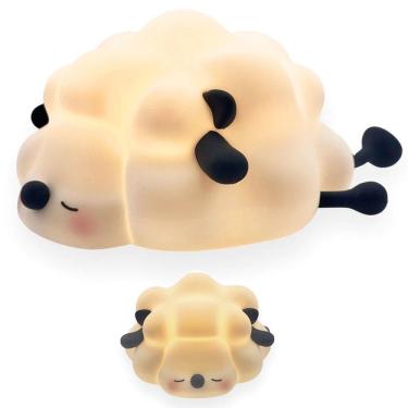 Imagem de Luminaria Mesa Abajur Led Ovelha Fofa Dorminhoca Touch Muda de Cor Silicone Anti Alergico