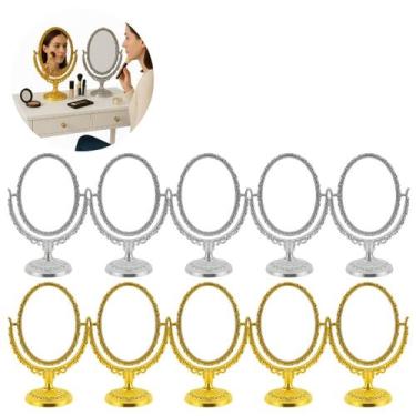 Imagem de 10 Espelhos de Mesa Oval Princesa P/ Maquiagem 360g - Bm36