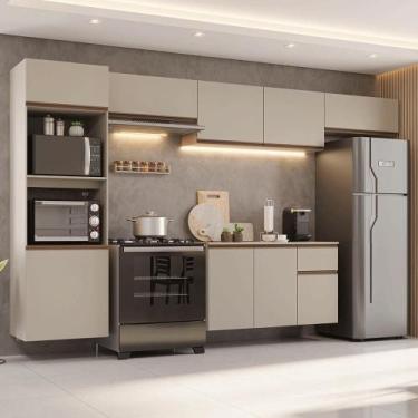Imagem de Armário de Cozinha Completa 340 cm Suspenso Crema Nice Madesa 02, Crem