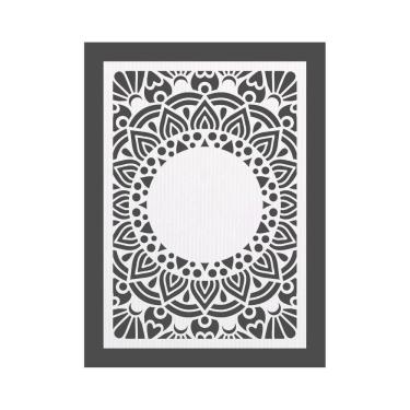 Imagem de Quadro Decorativo Branco Mdf Mandala Solar 40X20Cm