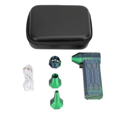 Imagem de Poderoso ventilador turbo mini -escova 110000rpm de alta velocidade 3 velocidades ajustáveis Turbina portátil soprador de ar para limpeza de computadores Laptops Câmeras de (Verde preto)