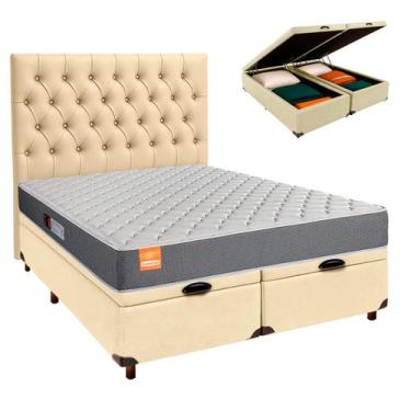 Imagem de Kit Cama Box Bau + Cabeceira + Colchão Queen D23 - Pro - Inducol