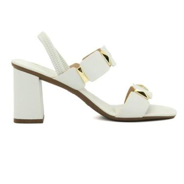 Imagem de Sandalia Via Uno Original Salto Grosso Casual Feminino 942, 37, Off, W