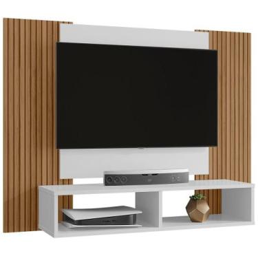 Imagem de Painel Suspenso Tv 48 Pol 120 cm Navi BECHARA, Branco Ripado