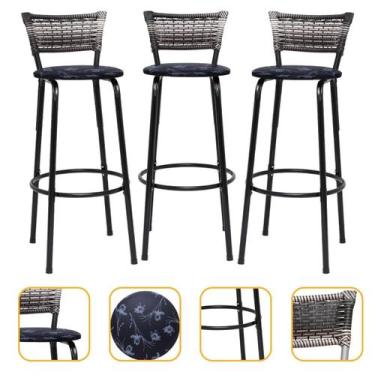 Imagem de Kit 3 Banquetas Bancos Para Cozinha Gourmet Bancada Balcão Bar Ilha Ár