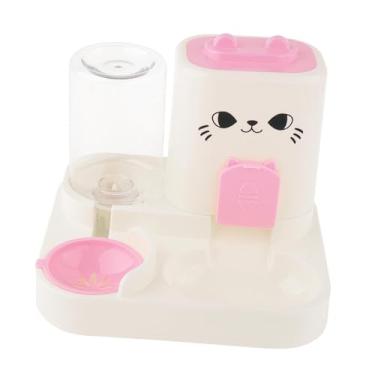Imagem de Bothyi Alimentador automático para animais de estimação 2 em 1, dispensador de água, suprimentos portáteis de viagem, tigela de comida para gatos, recipiente, Rosa