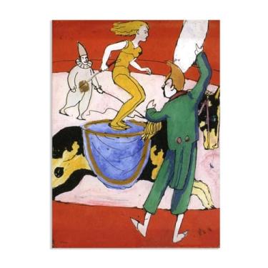 Imagem de SDYJ6GSW August Macke Impressão Pintura no Circo Pôster Expressionismo Arte de Parede Famosa Reproduções de Pintura para Sala de Estar Decoração de Casa 70 x 50 cm (71.1x50.8 cm) Sem Moldura