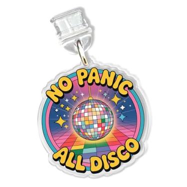 Imagem de No Panic, todos os pingentes de discoteca para Kindle para telefone, pingente de plugue de poeira de 3,8 cm engraçado, saúde mental, bola de discoteca, positividade, relâmpago de festa/porta de