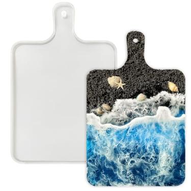 Imagem de RESINWORLD Molde de placa de charcutaria de 33 x 21 cm, molde de placa de charcutaria, moldes grandes de silicone para resina epóxi, molde de tábua de corte para resina, molde de silicone de resina