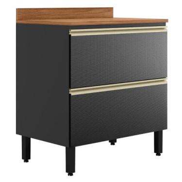 Imagem de Balcão de Cozinha Proença 80cm 1 Porta e 1 Gaveta com Tampo MDF - Dema