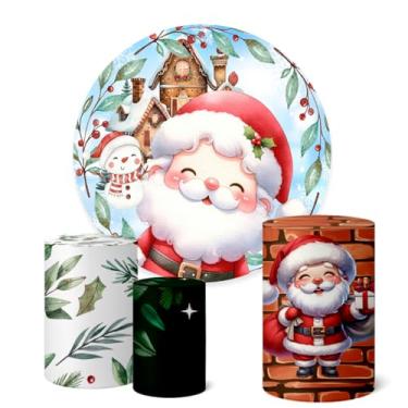 Imagem de Trio Capas Cilindro + Painel Sublimado Festa 1,50m Natal (K1NAT089)