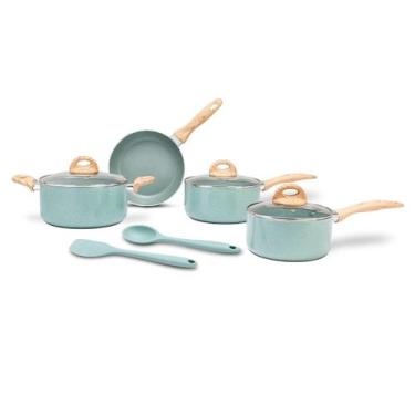 Imagem de Conjunto de Panelas Ceramic Life Brinox com 6 Peças Botanika