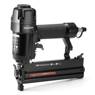 Imagem de WOODSTARTER Pregador pneumático Brad, pistola de pregos Air Brad 2 em 1 calibre 18 e pistola de grampear, compatível com pregos Brad de 5 cm e grampos de coroa de 3,5 cm, para estofamento, projeto DIY