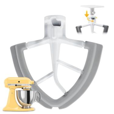 Imagem de Batedor de borda flexível para acessórios de misturador KitchenAid, batedeira com cabeça inclinada de 4,5/5 Qt, pá Kitchenaid com bordas de silicone flexíveis, raspador de tigela para acessórios e