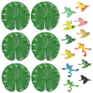 Imagem de SUPVOX 16 Acessórios para Mini Lagos: Brinquedos E Almofadas Realistas para Sapos - Decoração de Jardim para Piscina, Aquário E Jardins de Fadas