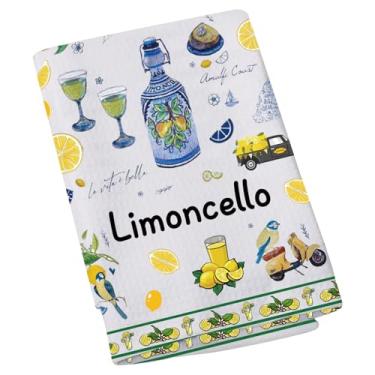 Imagem de Limoncello Amalfi Italiano Limão Chá Café Toalha Limoncello Limoncello Amante Limão Presente Mãe Pai BFF Toalha de Cozinha Beber (Limoncello-T)