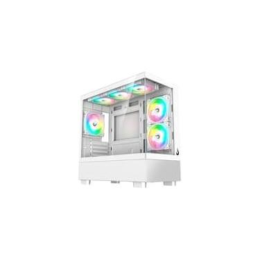 Imagem de Gabinete Gamer Rise Mode Crystal Glass 03, Mid Tower, Lateral e Frontal em vidro, Sem FANs, Branco - RM-CA-CY-03-FW