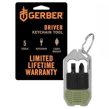 Imagem de Gerber Chaveiro Gear Driver Multiferramenta 5 em 1, clipes no bolso ou chaveiro com Pry Bar, pontas Phillips e de cabeça chata e abridor de garrafa, engrenagem EDC leve para transporte diário, névoa