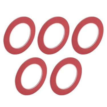 Imagem de Edinstry 5 peças de fita adesiva de 0,1 polegada x 52,5 metros, fita adesiva de pintura de fácil remoção para pintura, etiquetagem e artesanato DIY, papel crepe, aderência média, sem resíduos, fita