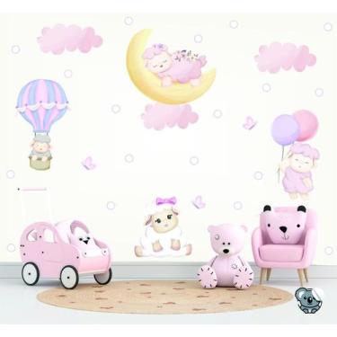 Imagem de Adesivo de Parede Infantil Ovelhas Cute Baby - Colakoala Adesivos