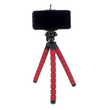 Imagem de Suporte Celular Câmera com Tripé Flexível - G Vermelho - MKB