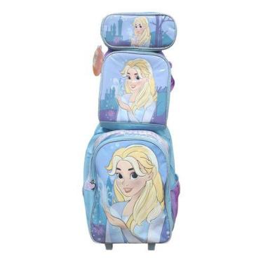 Imagem de Kit Mochila Para Meninas Estojo Lancheira Frozen De Rodinhas - D'PRESE