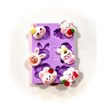 Imagem de F1352 molde de silicone coelhos confeitaria biscuit - confeitaria dos 