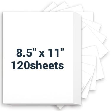 Imagem de Cartolina branca 8,5 x 11, papel grosso para impressora 34 kg/200 gsm, 120 folhas, cartolina pesada, papel cartolina para convites, cartões faça você mesmo, cartões de visita, menus, artesanato