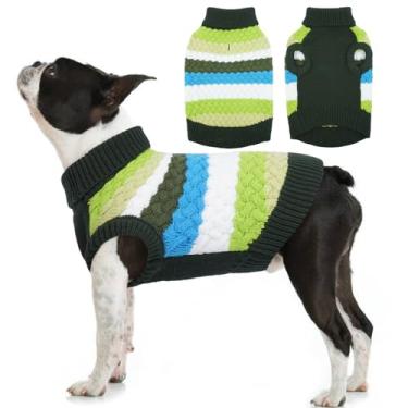 Imagem de Kuoser Suéter para cães, suéteres de cachorro grandes para meninas e meninos, roupa de Natal de Ação de Graças, colete grosso de tricô para cães, moletom para animais de estimação, roupas quentes para