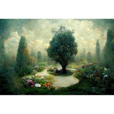 Imagem de Jardim do Éden, árvore da vida, cenário fotográfico, árvore do conhecimento, decoração de pano de fundo, fantasia, jardim, fada, floresta, país das maravilhas para crianças, adultos, artista