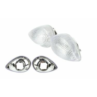 Imagem de TOPZONE 2 peças compatíveis com XSR700; XSR900; YZF-R3; MT01, XJ6F FZ6R Diversion F; Lente de lâmpada de seta de pisca-pisca de motocicleta (transparente)