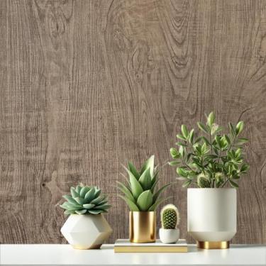 Imagem de Papel de Parede Adesivo Imita Madeira 10 Metros - Realista Autocolante Texturizado para Sala, Quarto, Cozinha e Banheiro (Madeira Rústica)