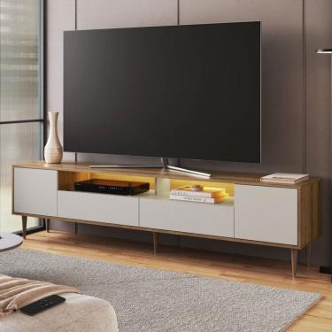 Imagem de Rack para TV Até 75 Polegadas Rotterdam 2 Portas 2 Gavetas com Led Arenas - Art In Móveis