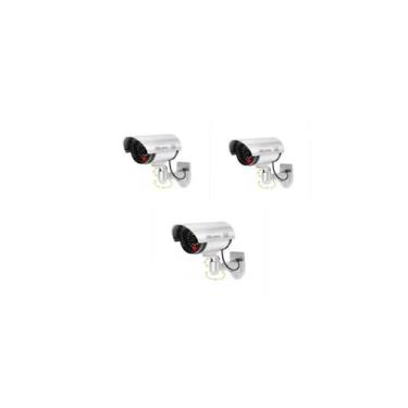 Imagem de Pacote de câmeras de segurança falsas com 3 unidades - Lightbek Offici