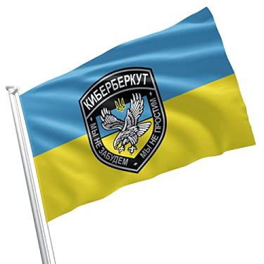 Imagem de Kiberberkut Berkut Ucrânia Internet Special Police Forces Militar Cyber Hacker Donbass Crimeia Rússia 0,9 x 1,5 m Bandeira Bandeira Cor Vívida Ilhós de latão com costura dupla (Kiberberkut)