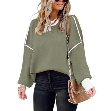 Imagem de Suéter feminino ETCYY, de grandes dimensões, moda de outono, gola alta