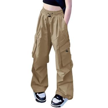 Imagem de Calças Cargo Jogger Nanasait Girls cáqui de 6 a 11 anos 130 cm
