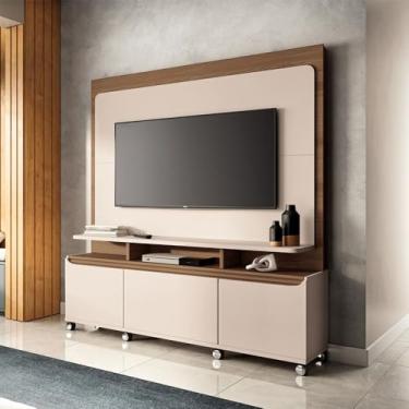 Imagem de Home Painel Theater Quantum Sala TV até 70 Polegadas Off White/Castanho