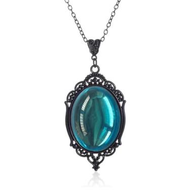 Imagem de PINK TOWN Colar gargantilha vitoriana de veludo gótico, vintage Stardust, cristal, camafeu, gótico, roxo/vermelho/preto, colar punk satanás, demônio, joia de Halloween para mulheres, Large, Zinco