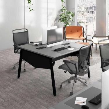 Imagem de Plataforma Escritório 1,35m 2 Pessoas c/ Tampo Chanfrado F5 - F5 Offic