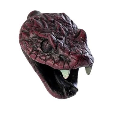 Imagem de Apito da morte asteca - grito humano mais alto de 125 dB, design de caveira de cabeça de cobra, apito mexicano com bolsa para presente de mordaça de Halloween (cor B)