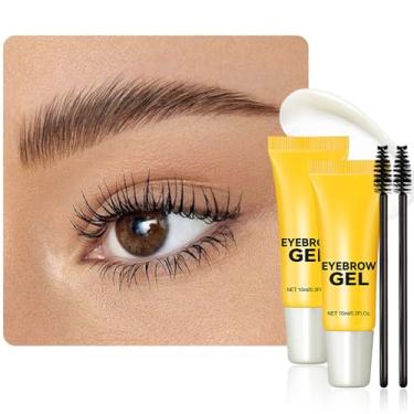 Imagem de BINGBRUSH 2 peças de rímel transparente de gel de laminação de sobrancelhas, gel de maquiagem modelador, impermeável, à prova de transferência, pincel para preencher sobrancelhas e cobrir cabelos