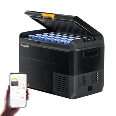 Imagem de BougeRV Geladeira de 12 volts, CRS 53 litros 12 V para carro, freezer portátil (--15.6 °C a 20.0 °C) com controle de aplicativo, refrigerador elétrico compressor 12/24V CC 110~240 volts CA para