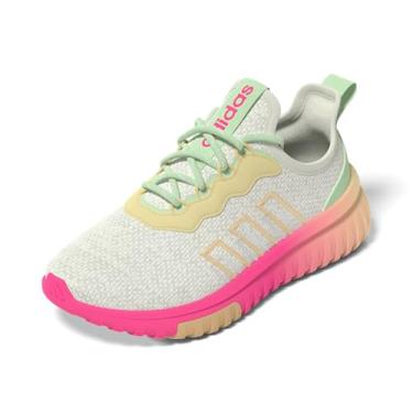 Imagem de adidas Tênis infantil unissex Kaptir Flow 2.0, Branco/branco maravilha/rosa lúcido, 18