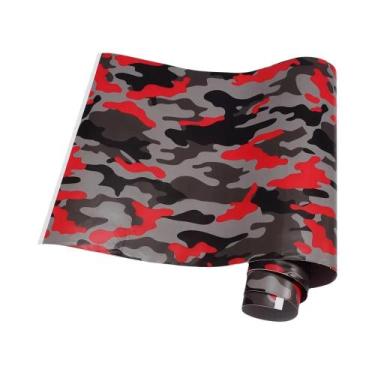 Imagem de Filme Vinílico Camuflado Vermelho À Prova d'Água Autoadesivo Para Muda