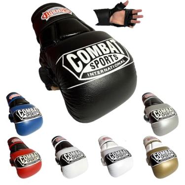 Imagem de Combat Sports Luvas de treinamento Max Strike MMA, luvas de palma aberta para MMA, Muay Thai e Kickboxing, preto, extra grande