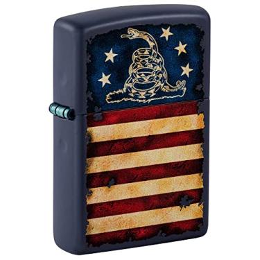 Imagem de Zippo Isqueiro de bolso fosco da bandeira dos EUA Don't Tread On Me
